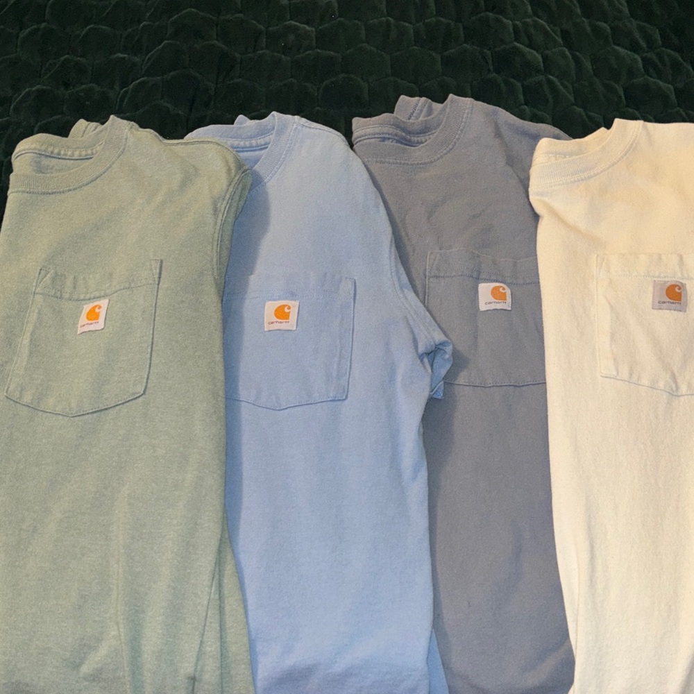Carhartt T-Shirts in Green, Blue, Gray, and Cream